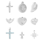 (9pc) 18K Gold PVD Stainless Steel Faith & Love Charm Set : Gold