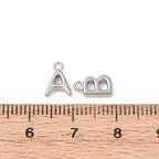 Silver Stainless Steel Bold Initial Letter Charm Full Set