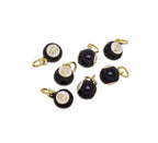 Number 8 Billiard Ball Necklace Charm, Good Luck CPG2509: Silver / 1pc