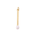 16k Gold Plated Brass Match Stick Charm: White