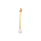 16k Gold Plated Brass Match Stick Charm: White