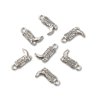 Silver Alloy Cowboy Boot Charm