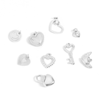 (9pc) 18K Gold PVD Stainless Steel Heart Charm Set: Gold