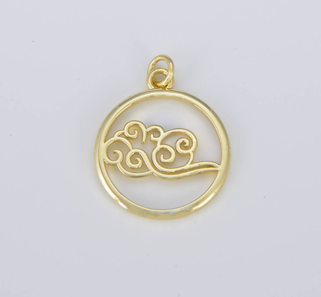 Fire Dainty 18K Gold Charm Element Charm CP1556: #02