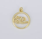 Fire Dainty 18K Gold Charm Element Charm CP1556: #02