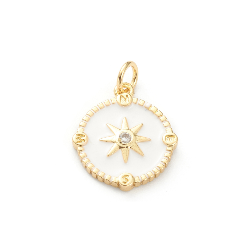 Gold North Star Compass Charm