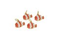 Mini Orange Clown Fish Charms for Jewelry Crafting CPG2553: 5 pieces