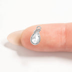 Stainless Steel Teardrop Birthstone Charm: April