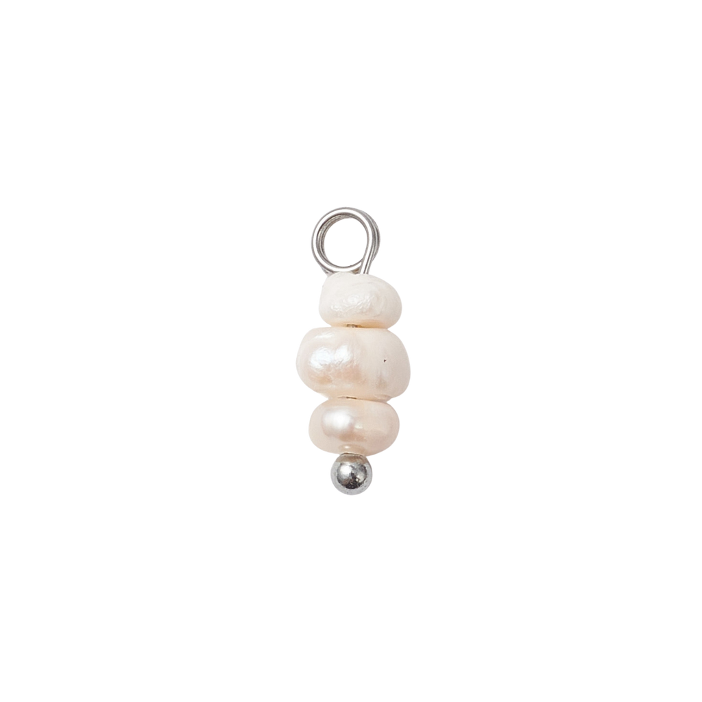 Mini Silver Triple Freshwater Pearl Charm