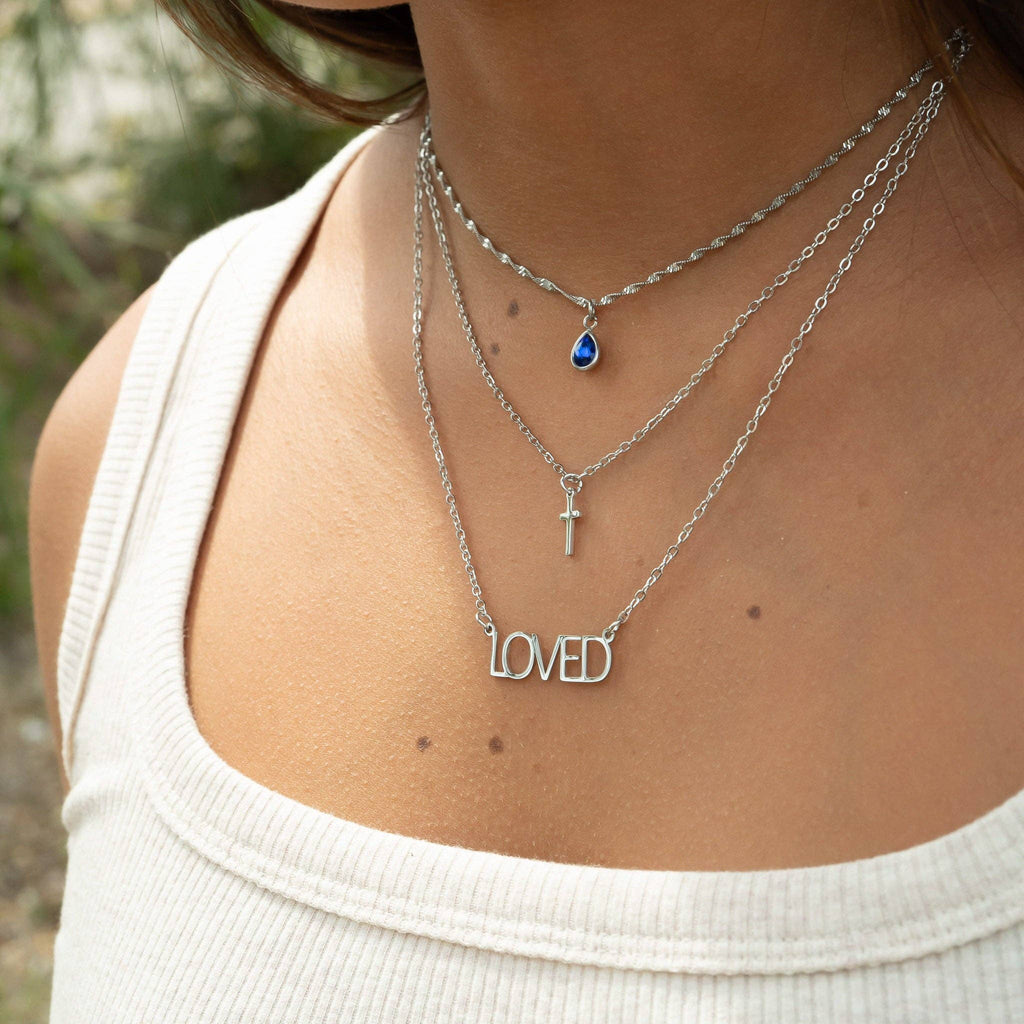 Stainless Steel Teardrop Birthstone Charm: October