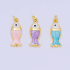Purple Gold Filled Fish Charm