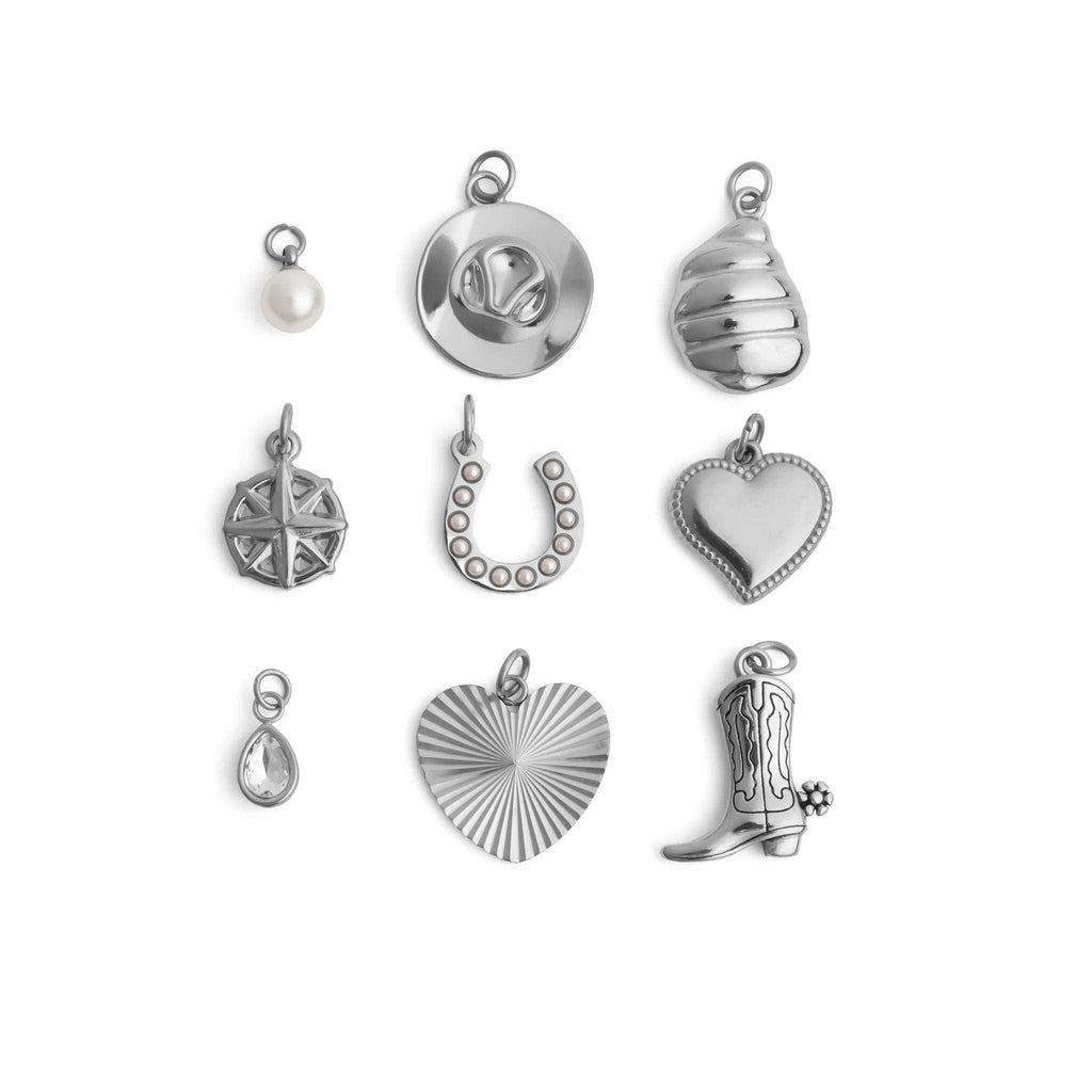 18K Gold PVD Stainless Steel Coastal Cowboy Charm Set: Stainless