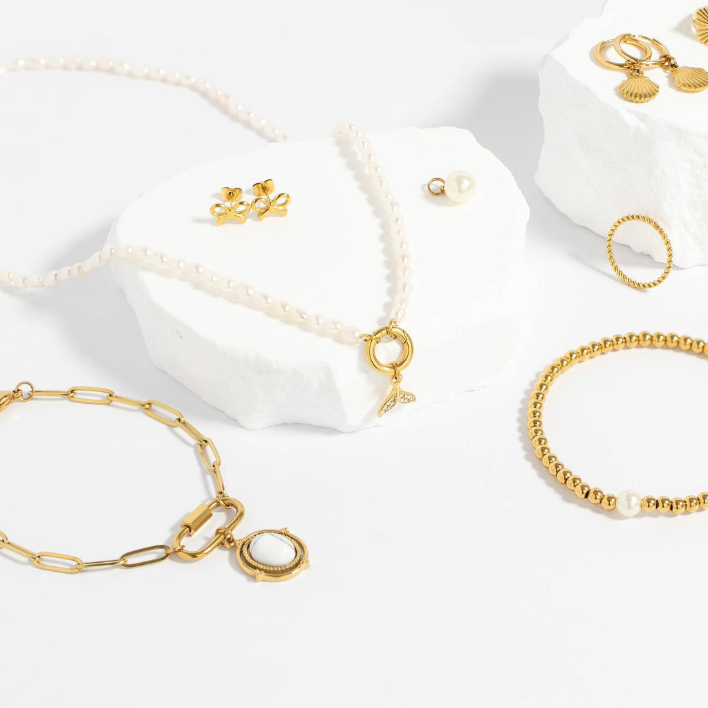 Gold Paperclip Carabiner Bracelet