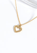 (9pc) 18K Gold PVD Stainless Steel Heart Charm Set: Gold