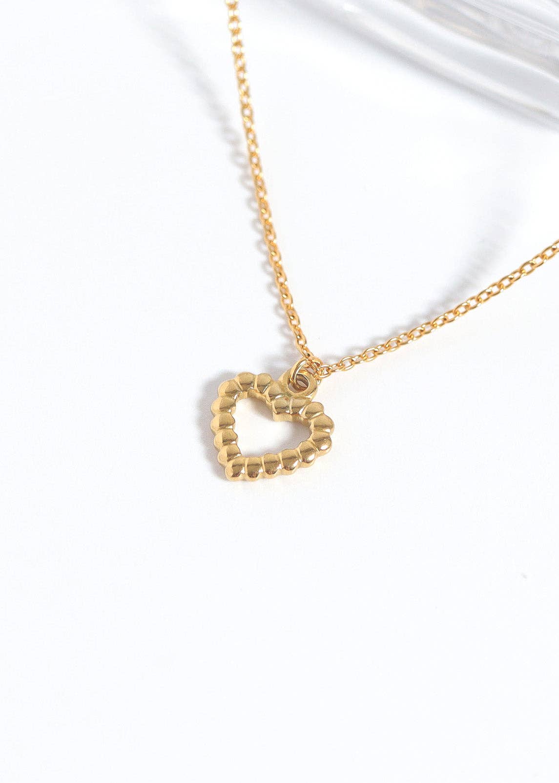 (9pc) 18K Gold PVD Stainless Steel Heart Charm Set: Gold