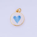 Light Blue Painted Heart Charm
