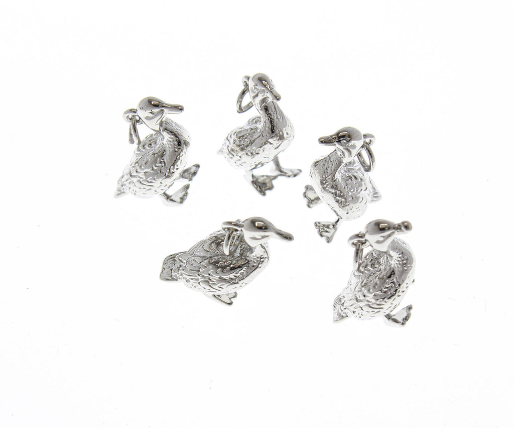 18k Gold/Silver 3D Baby Chick & Duckling Charm CPG-CPS2370: Gold / 5 pcs