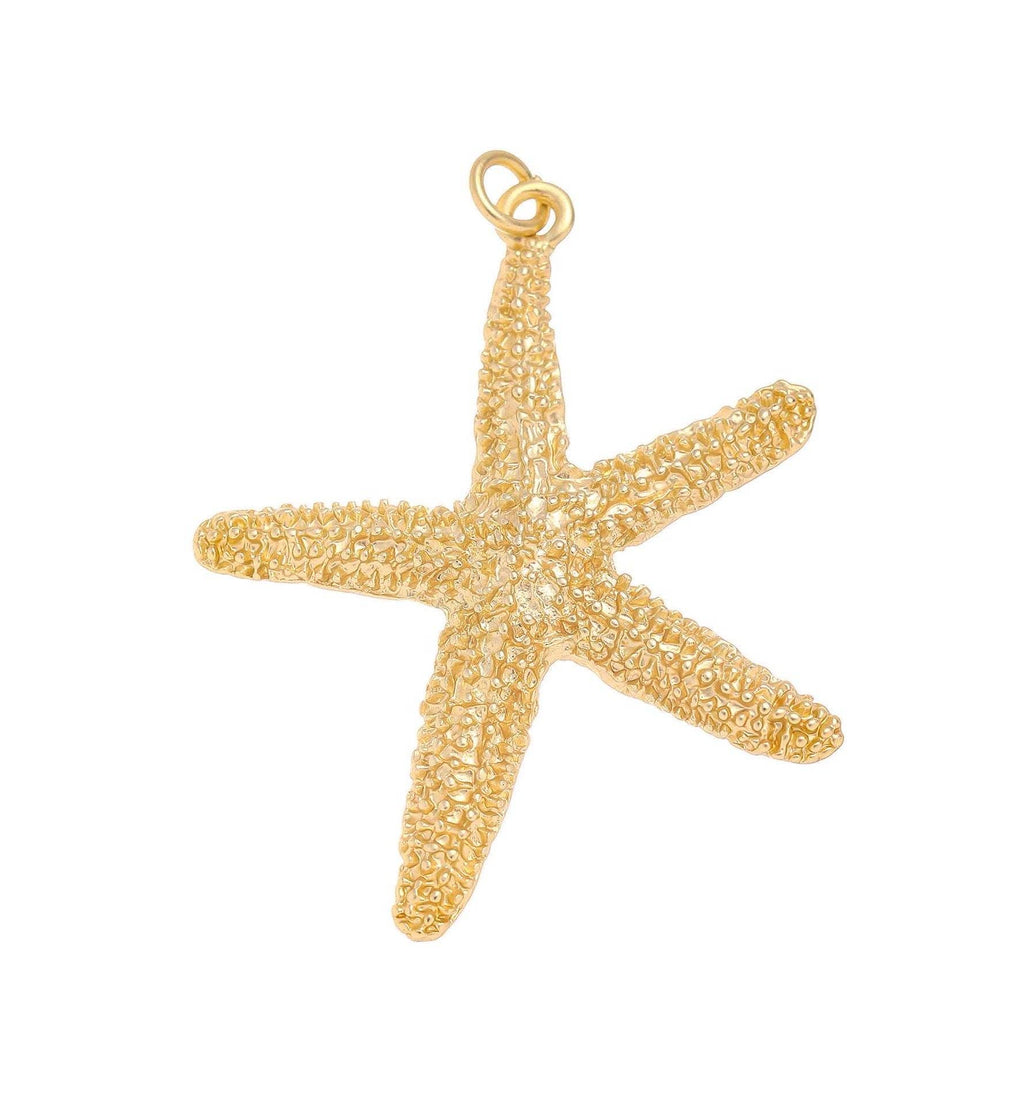 Gold Starfish Pendant and Necklace Charm CPG1428: 3pcs