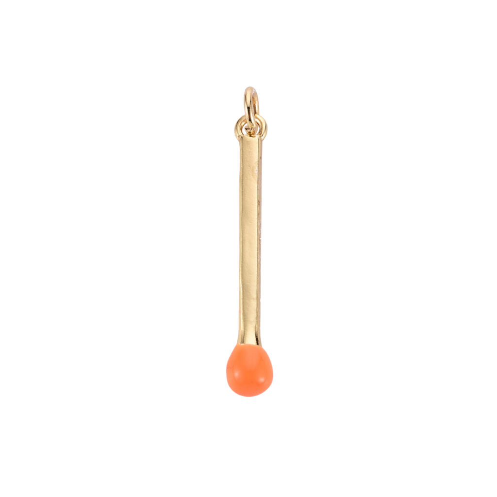 16k Gold Plated Brass Match Stick Charm: Dark Blue