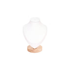 Natural Wood & Leather Necklace Display: White / Small