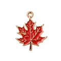 Gold Alloy Red Leaf Charm
