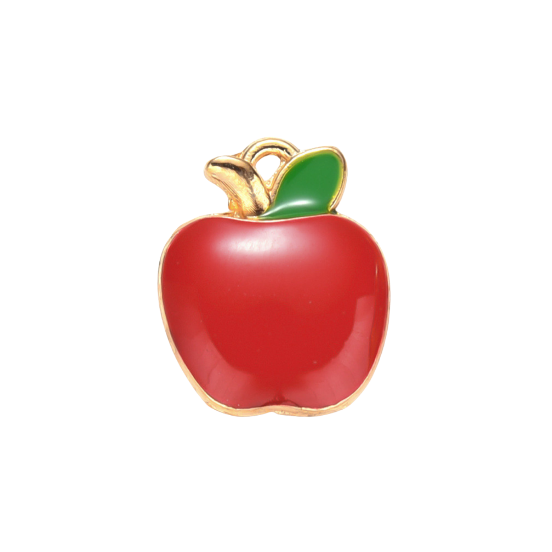 Gold Alloy Red Apple Charm
