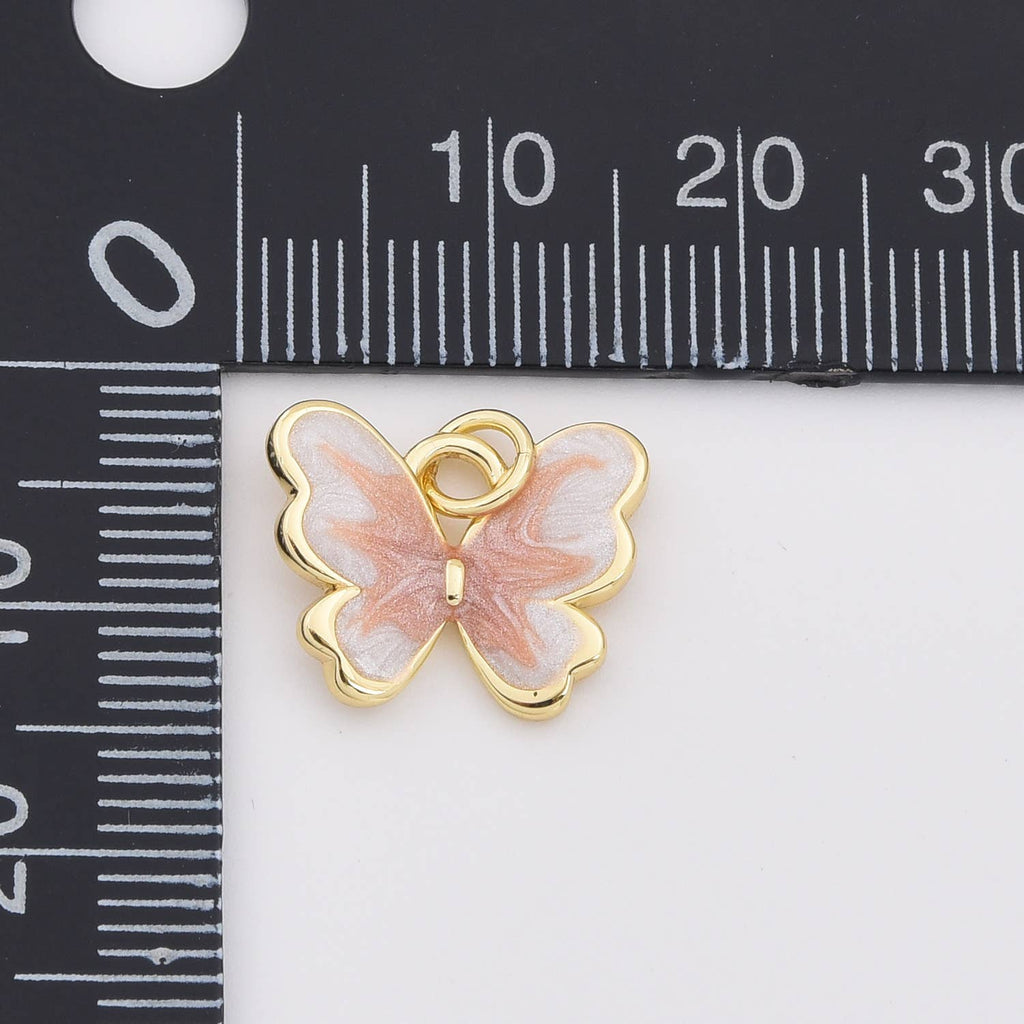 Enamel Monarch Butterfly Charm in Gold Filled, CP2203