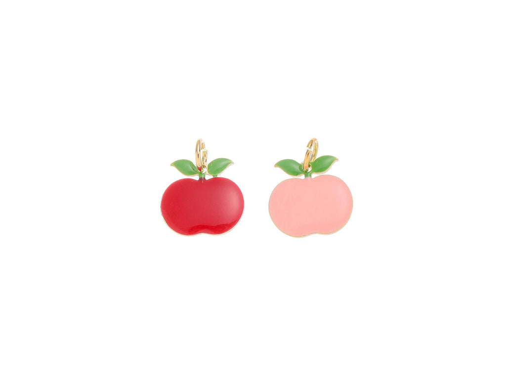 Red Apple/Pink Peach Charm for Teachers & Fruit Lovers: Red apple / 10 pieces