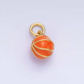 24K Gold Filled Basket Ball Sports 3D Multidimensional Charm | W435
