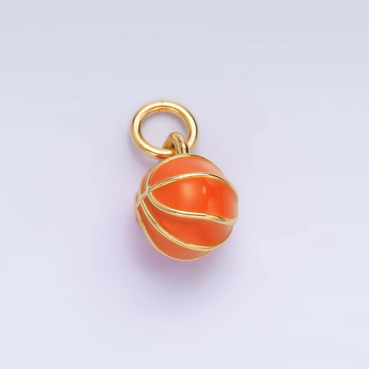 24K Gold Filled Basket Ball Sports 3D Multidimensional Charm | W435
