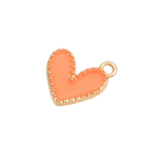 Gold Alloy Colorful Heart Charm: White