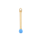 16k Gold Plated Brass Match Stick Charm: White