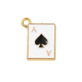Gold Alloy Poker Card Charm: Spade