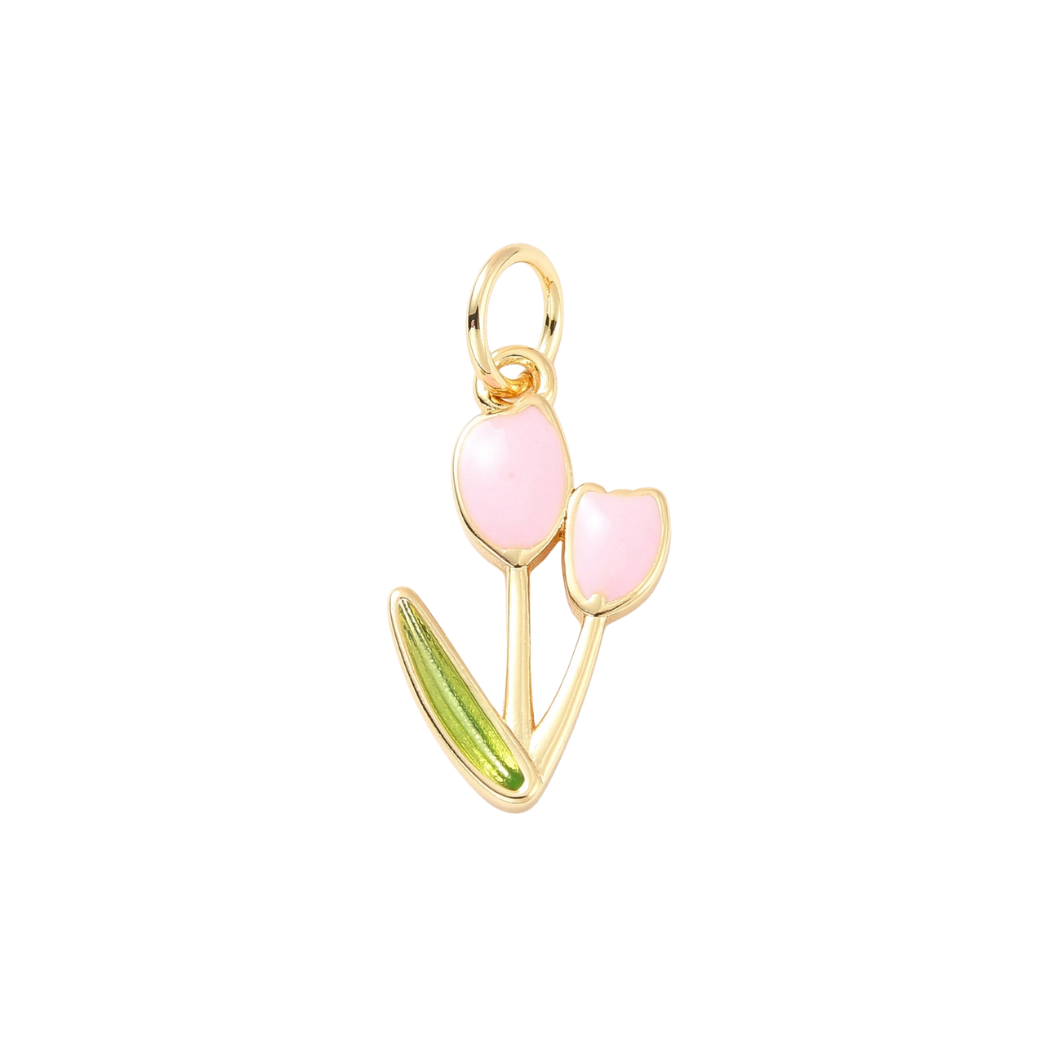 Gold or silver Springtime Bloom Tulip Charm | Assorted