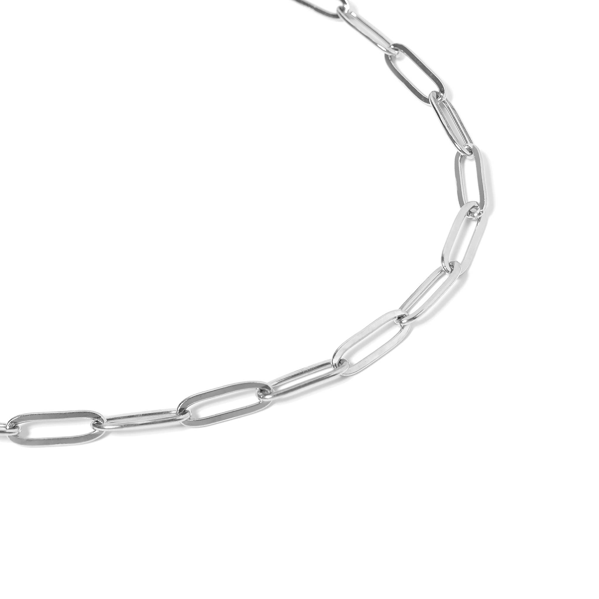 Silver Paperclip Chain Necklace