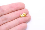 Matte Gold/Silver Shaka Hand Sign Charm, CPS105,CPG105: Gold / 6pcs