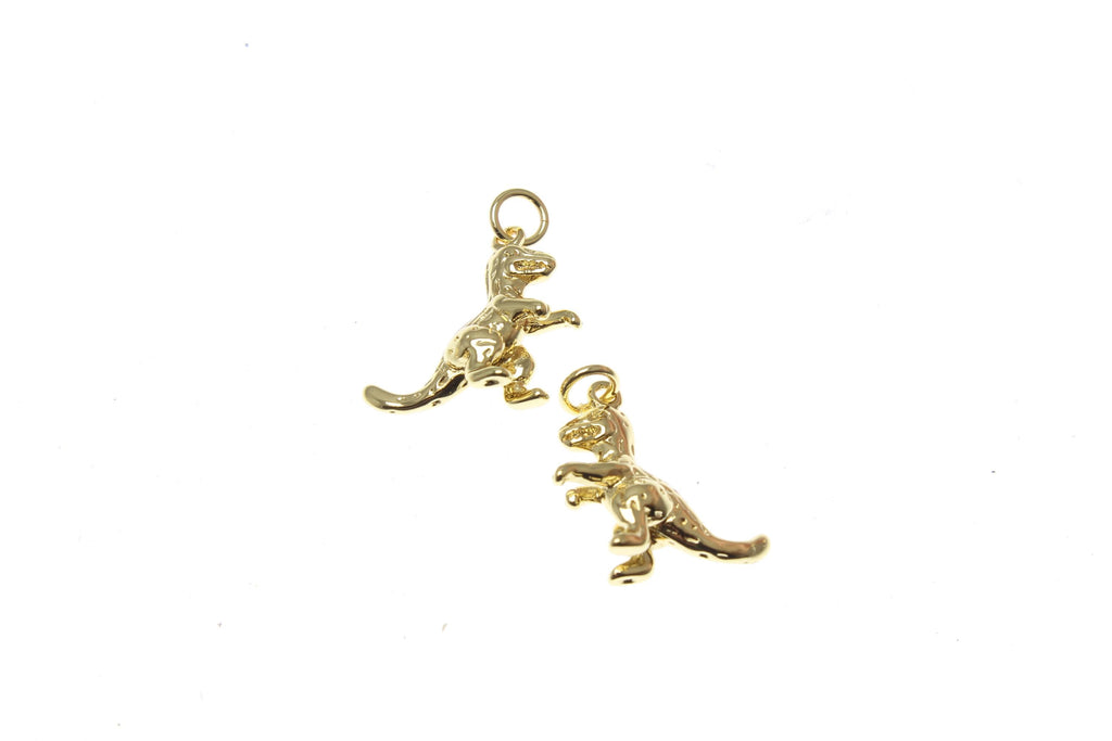 Gold Dinosaur T-Rex Charm for Necklace or Bracelet,CPG1394: 5pcs / Gold