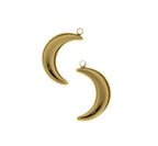 Waterproof Gold Crescent Moon Charm for Jewelry,SSPG013: