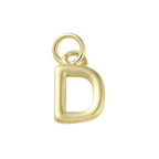 18k Gold Plated Brass Initial Charm Individual Letters: M
