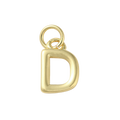 18k Gold Plated Brass Initial Charm Individual Letters: D