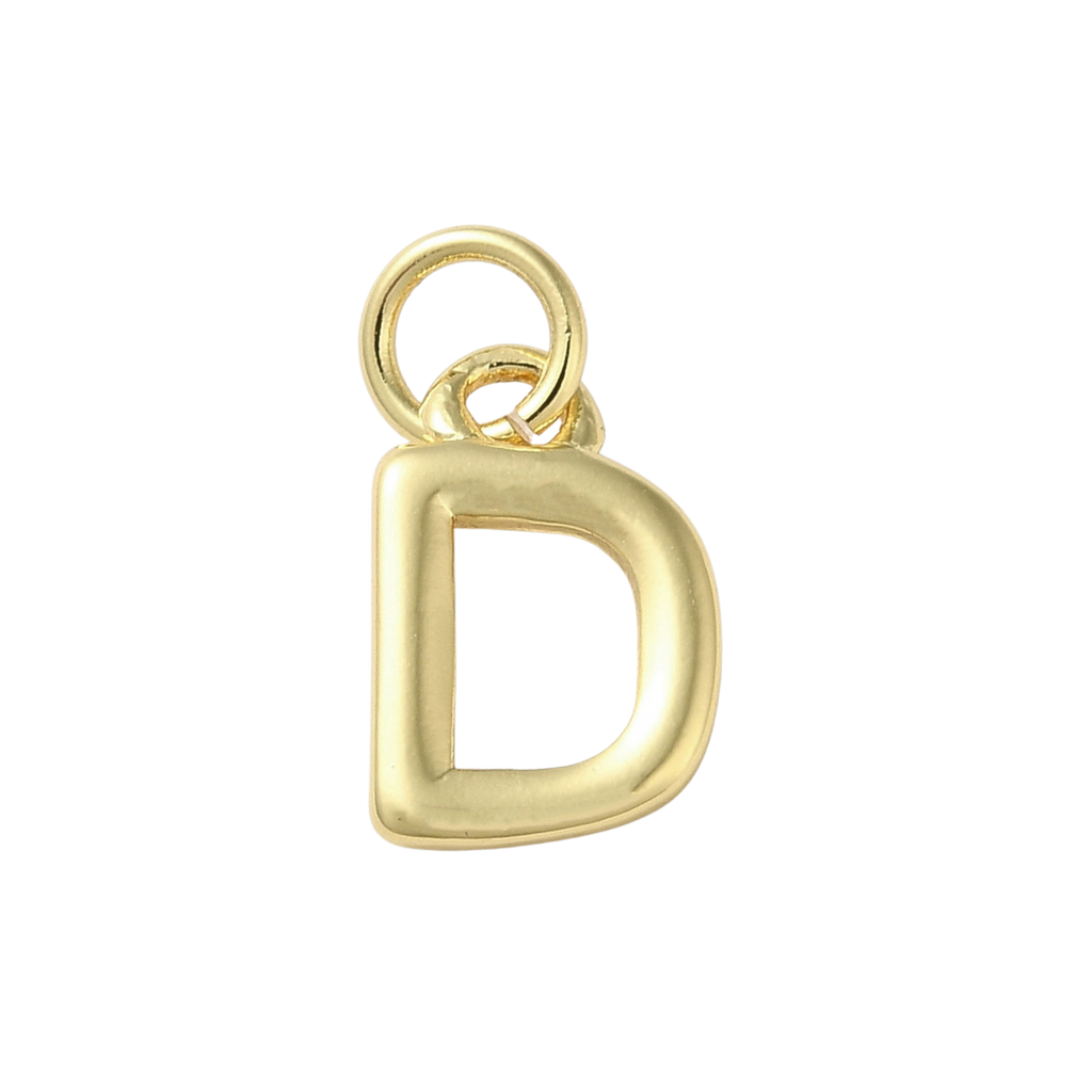 18k Gold Plated Brass Initial Charm Individual Letters: B