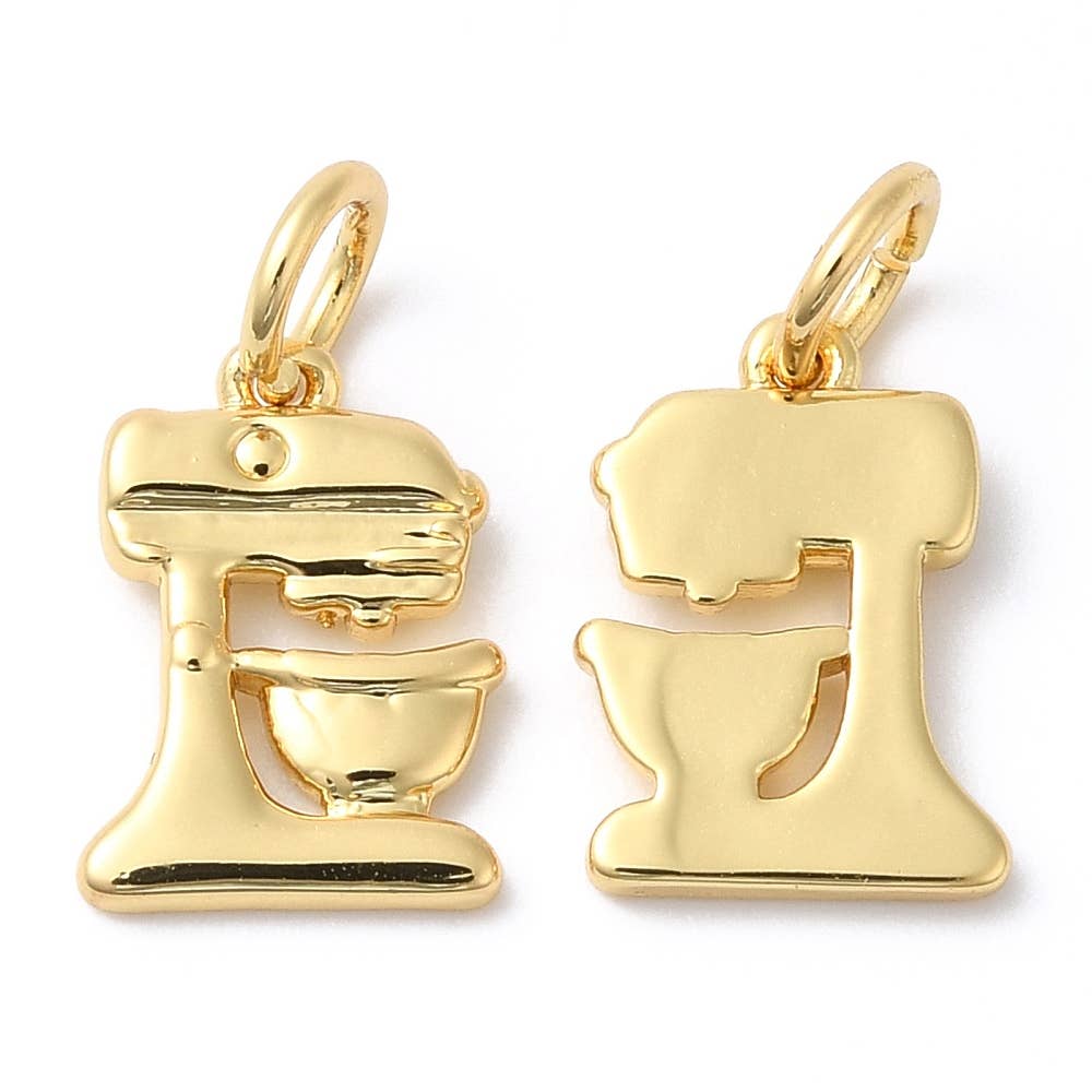 TINY 18k Gold Plated Brass Mixer Charm
