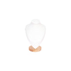 Natural Wood & Leather Necklace Display: White / Large