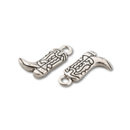 Silver Alloy Cowboy Boot Charm