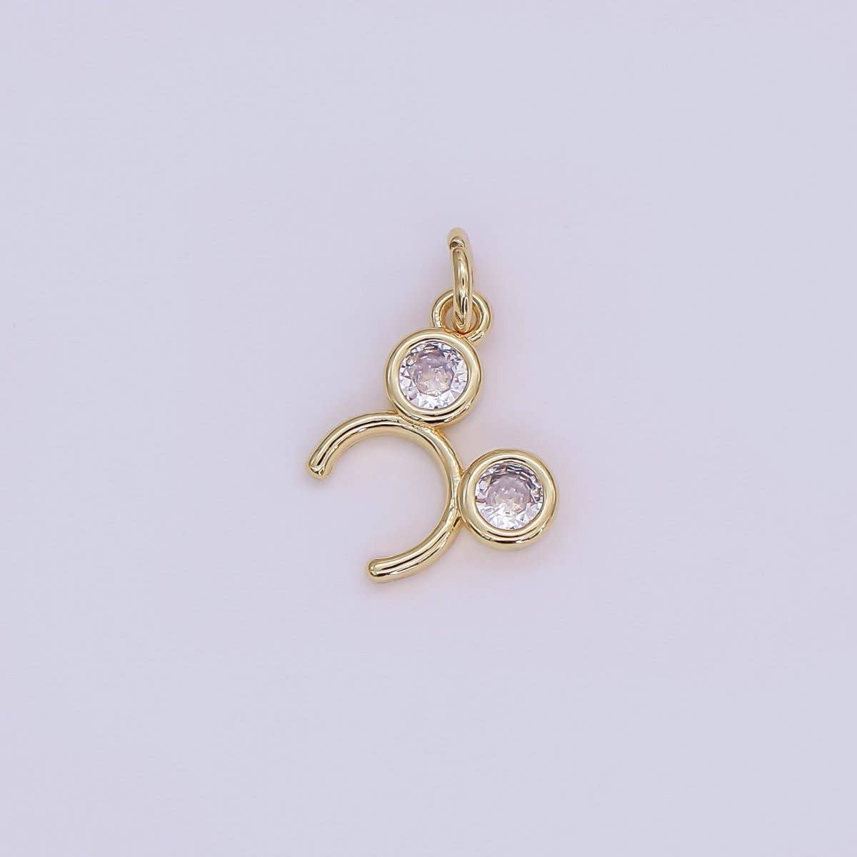 Disney 24K Gold Filled Clear CZ Round Headband Mini Charm | AF480