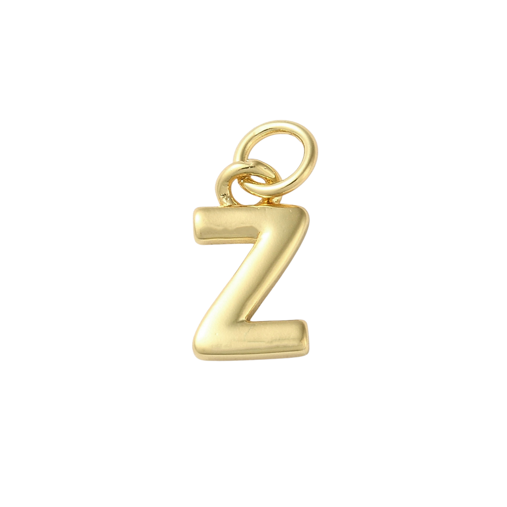 18k Gold Plated Brass Initial Charm Individual Letters: N