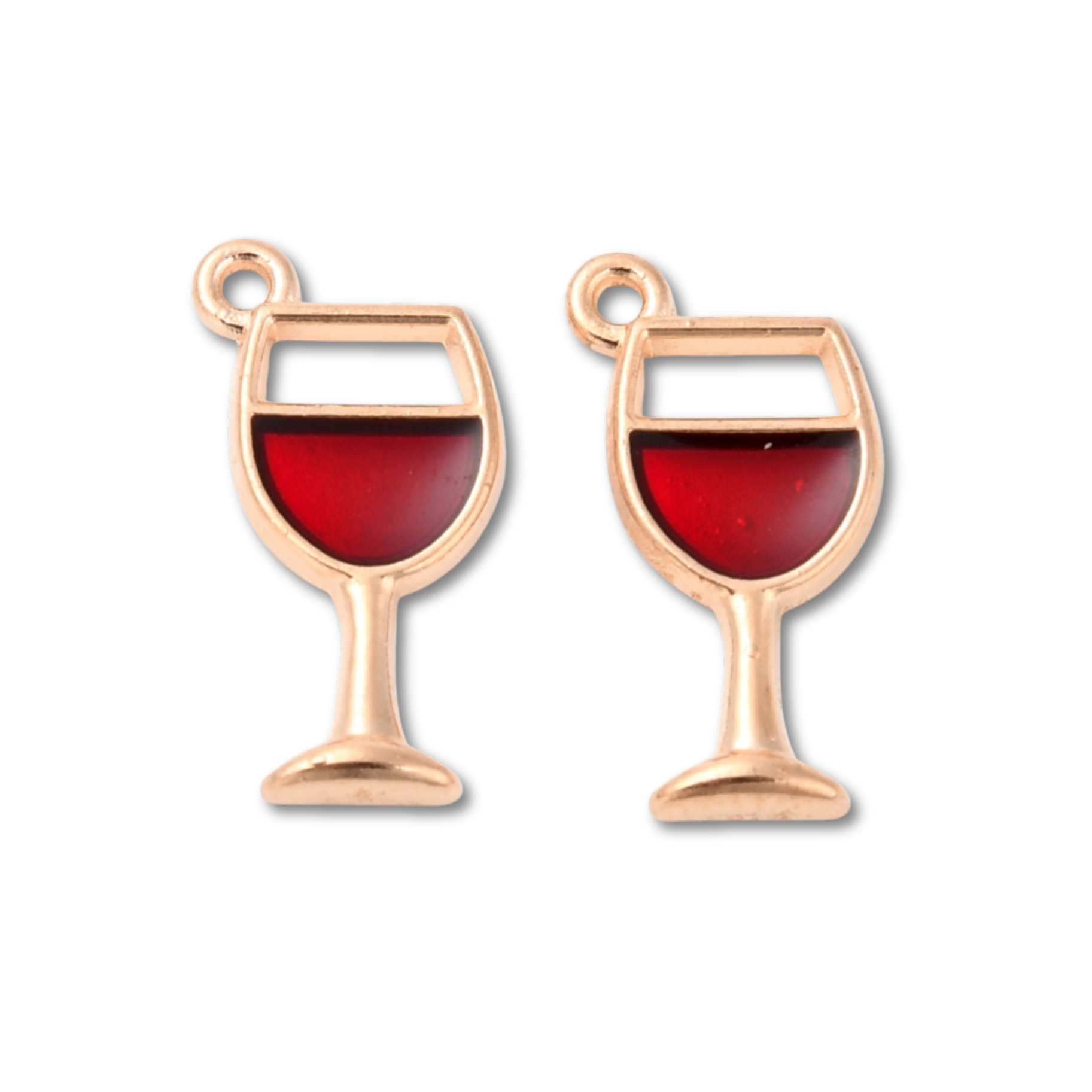 Gold Alloy Wine Glass Charm