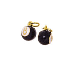Number 8 Billiard Ball Necklace Charm, Good Luck CPG2509: Silver / 1pc