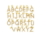 Gold Pearl Initial Letter Charms for Jewelry CPG728: Gold / 1pc r