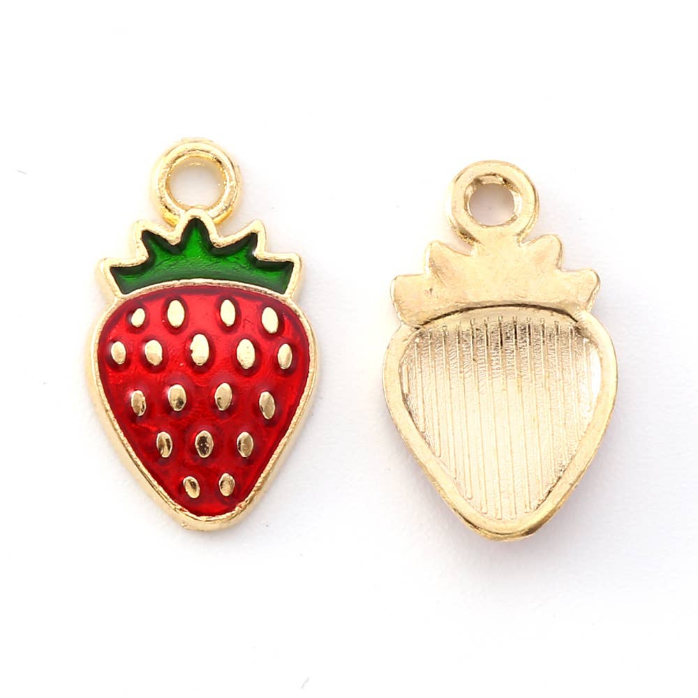 Gold or pink Strawberry Charm